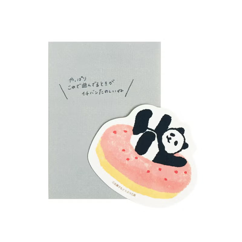 Furukawa Shiko 古川紙工 Sweets na Dobutsu Kobo Large Sticker – Panda & Donut