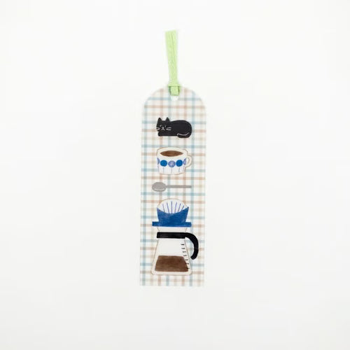 Furukawa Shiko 古川紙工 HONTOWATASHI Clear Bookmark - Blue Checked Cat