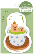 Furukawa Shiko 古川紙工 Sweets na Dobutsu Kobo Large Sticker – Capybara & tea