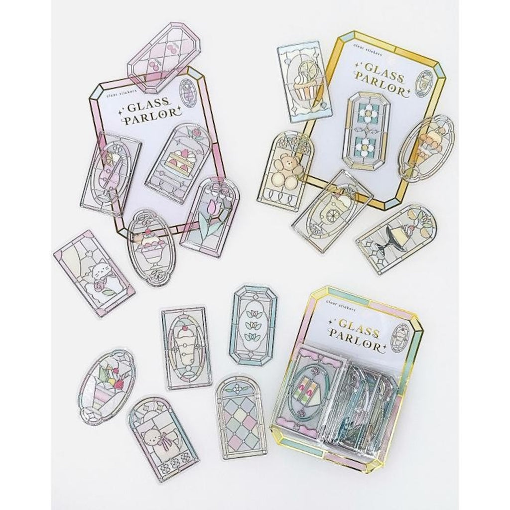 Q-Lia Glass Parlor Clear Stickers - Cream Soda