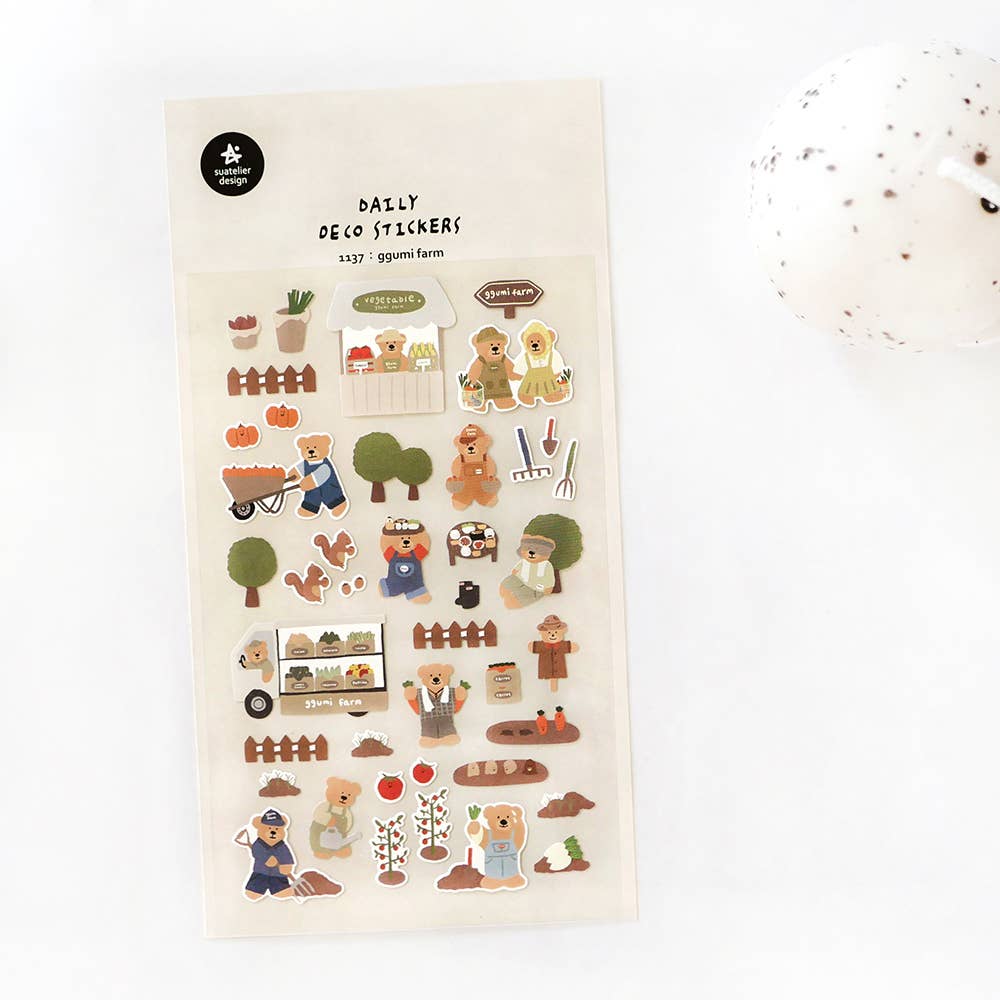 Suatelier Design Daily Deco Stickers -1137 Ggumi Farm