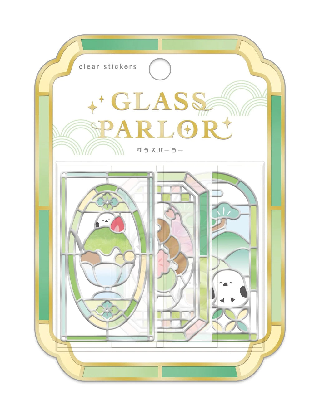 Q-Lia Glass Parlor Clear Stickers -  Matcha