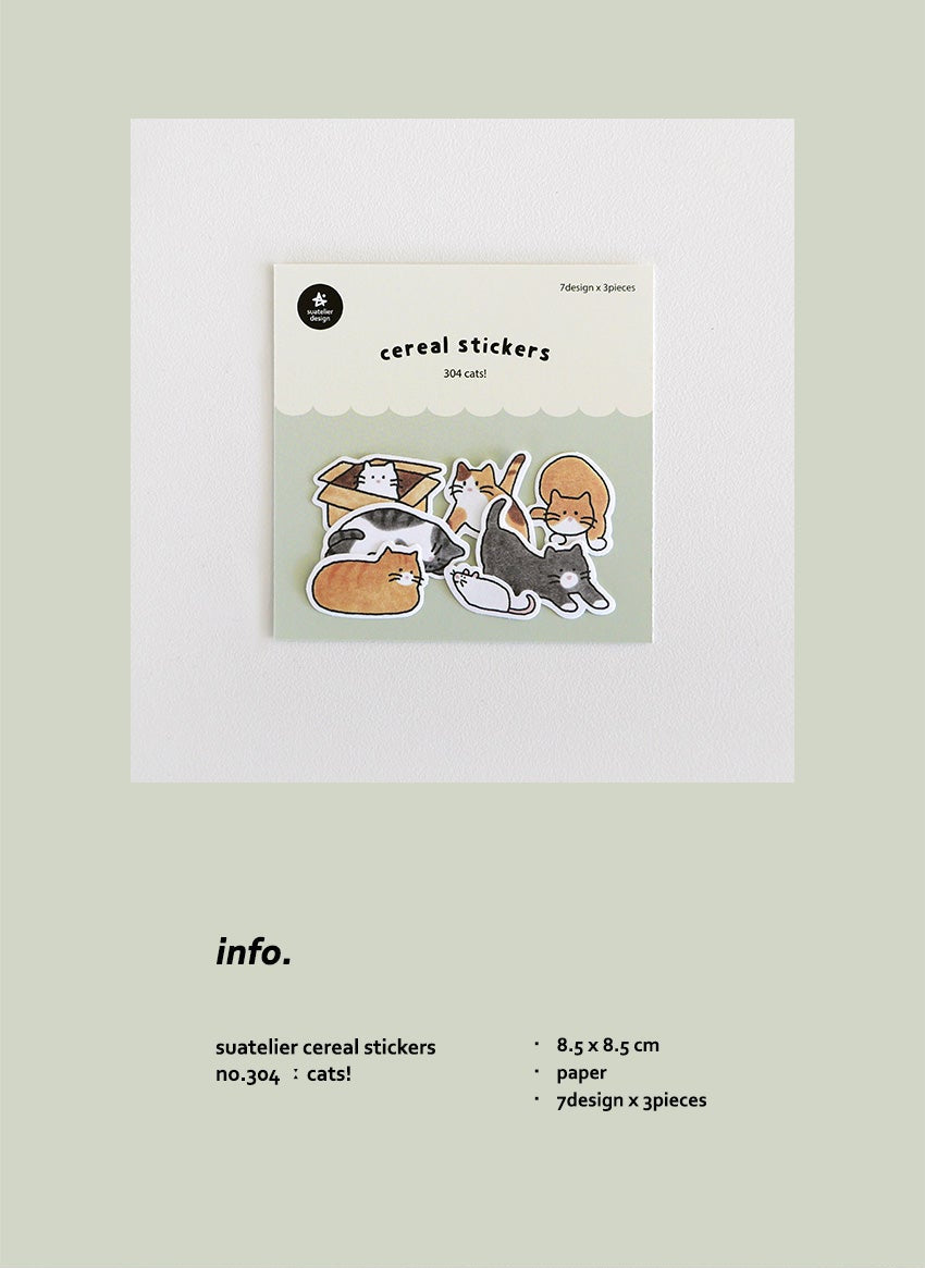 Suatelier Design Cereal Stickers - 304 Cats!