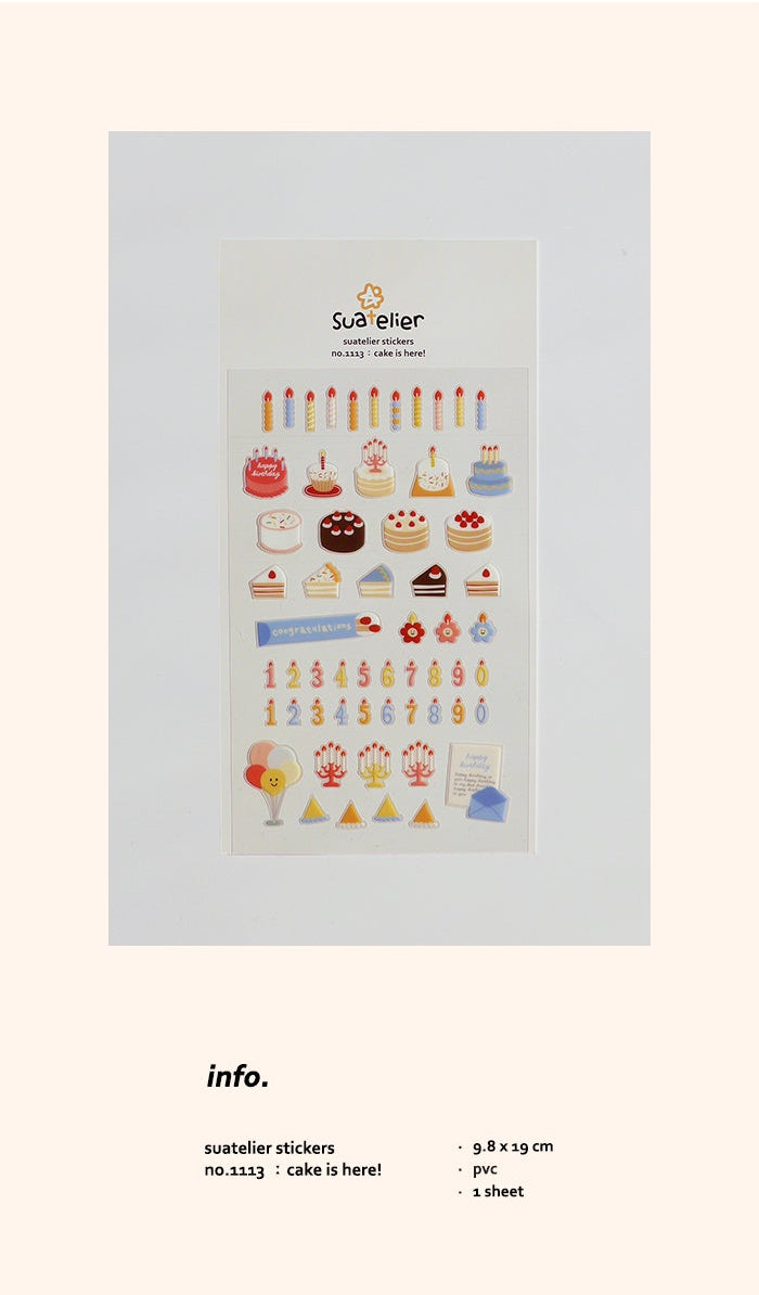 Suatelier Design Daily Deco Stickers - 1113 Cake is Here!