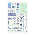 Midori Yuru Log Decoration Sticker - Blue Nordic Pattern