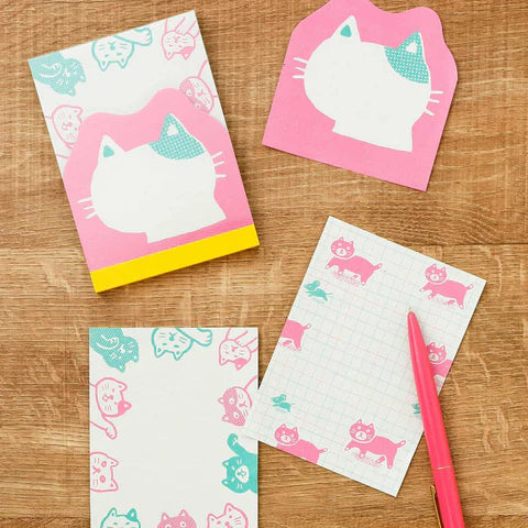 Hightide New Retro Aji Gami Memo Pad - Cat