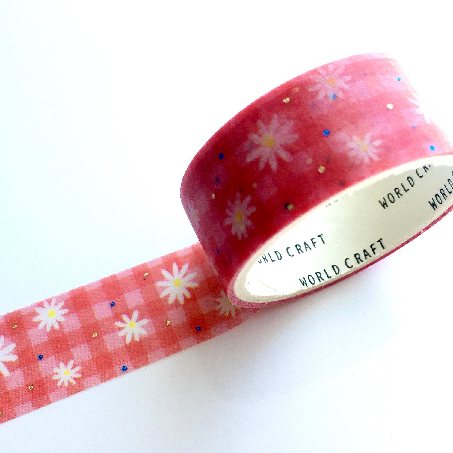 World Craft Washi Tape - Daisy Check Foil Detail
