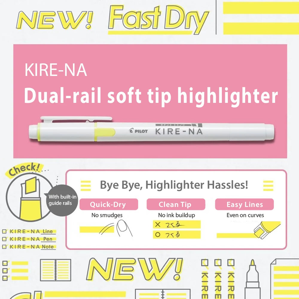 Pilot KIRE-NA Highlighter set - Pale colour