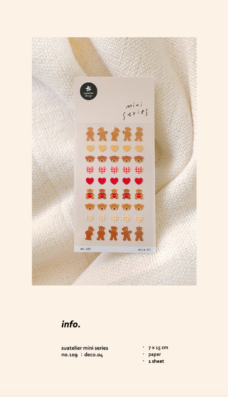 Suatelier Design Mini Series Stickers - Teddy Deco. 04