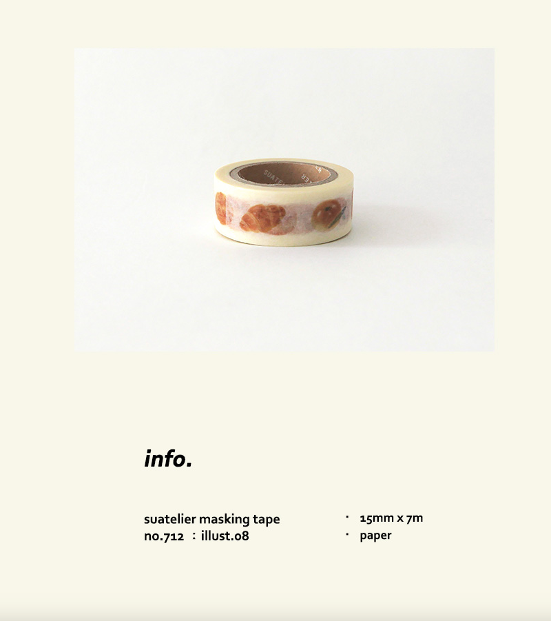 Suatelier Design Washi Tape - Bread Illust.08
