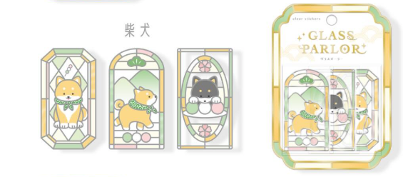 Q-Lia Glass Parlor Clear Stickers - Shiba