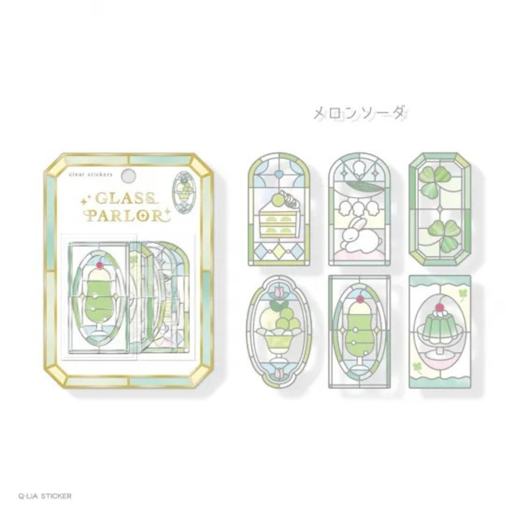 Q-Lia Glass Parlor Clear Stickers - Melon Soda