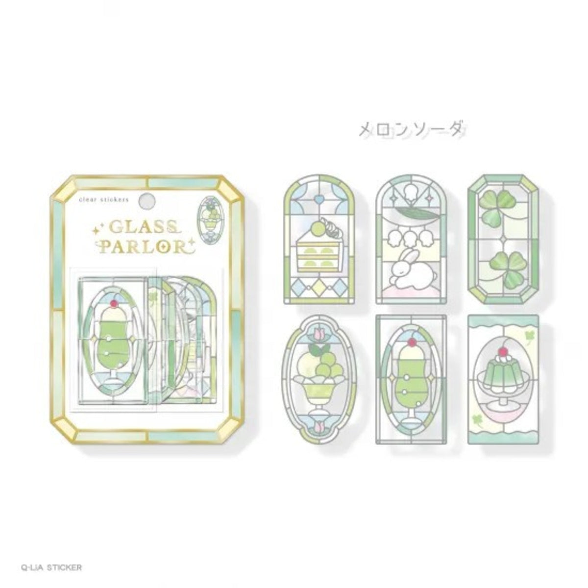 Q-Lia Glass Parlor Clear Stickers - Melon Soda