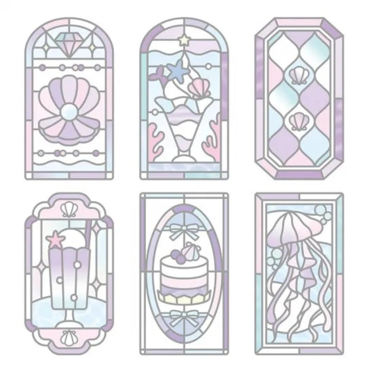 Q-Lia Glass Parlor Clear Stickers - Mermaid Parfait