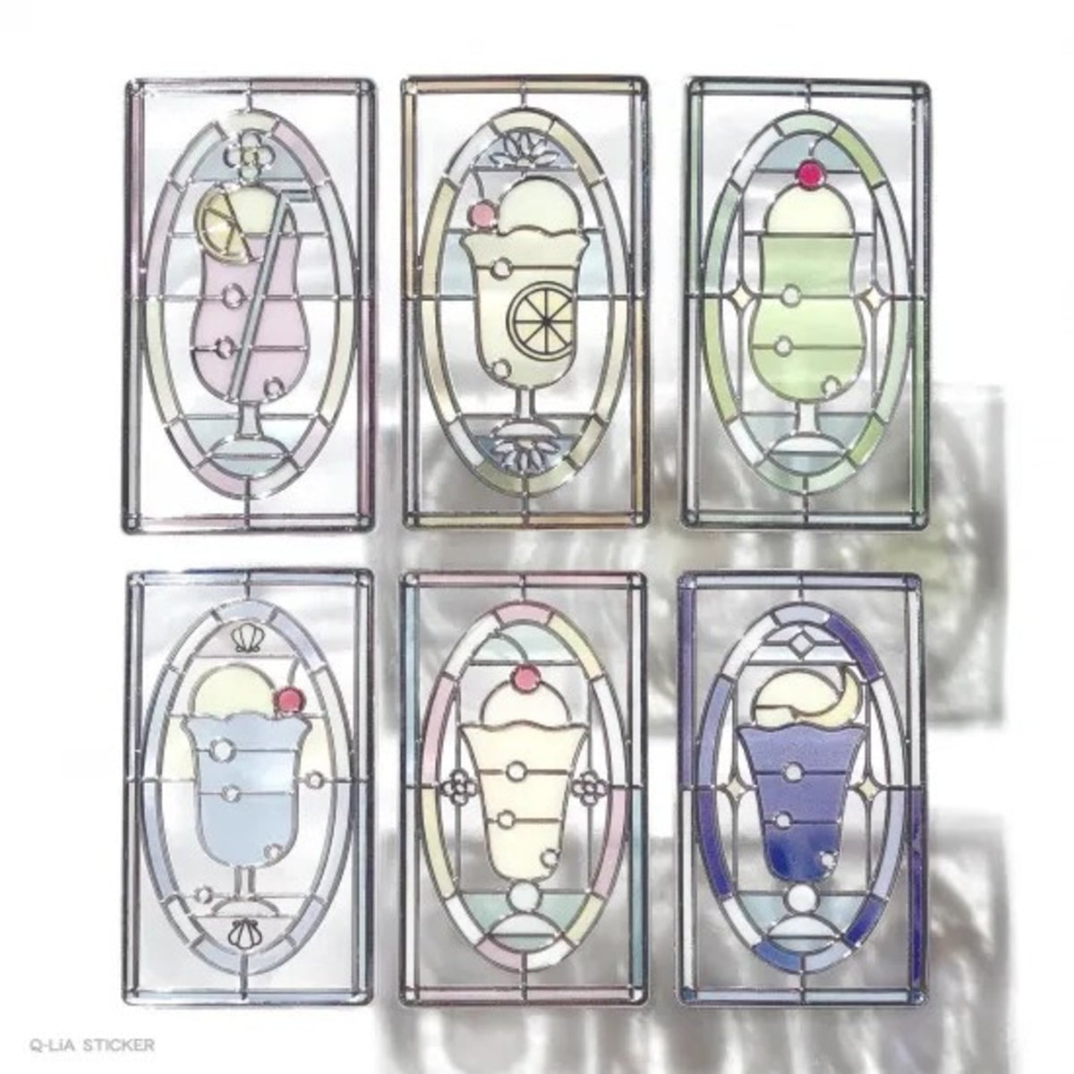 Q-Lia Glass Parlor Clear Stickers - Cream Soda