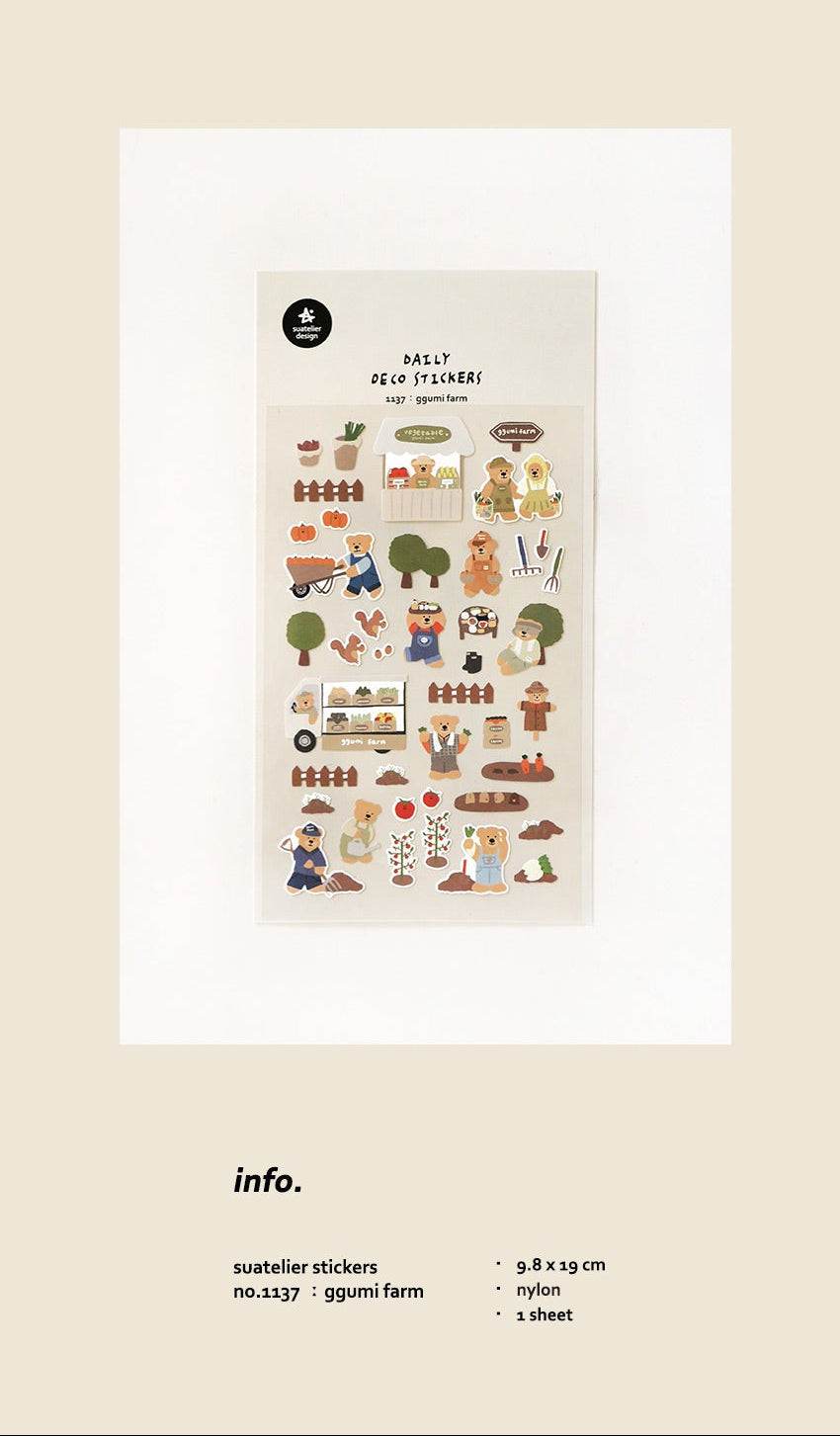 Suatelier Design Daily Deco Stickers -1137 Ggumi Farm