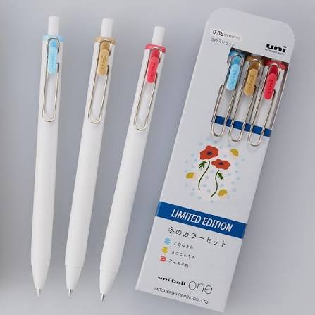 Uni-Ball One Ballpoint Pens 0.38mm - Winter 3 Colour Set (Limited Edition)