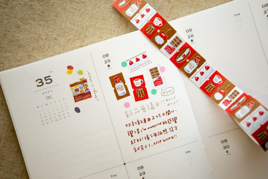 Ours Mini Label Stickers Roll - Afternoon tea time (sample size)
