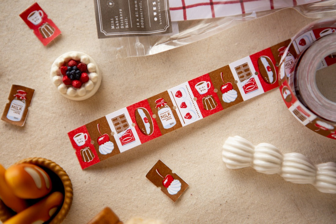 Ours Mini Label Stickers Roll - Afternoon tea time (sample size)