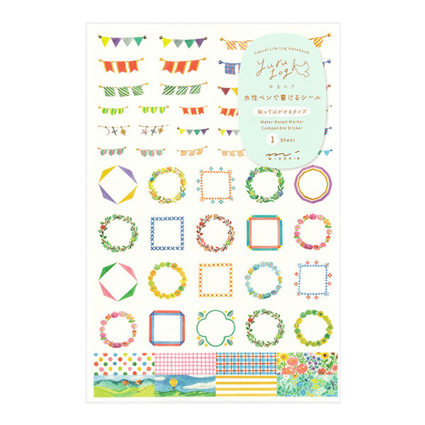 Midori Yuru Log Decoration Sticker - Pattern