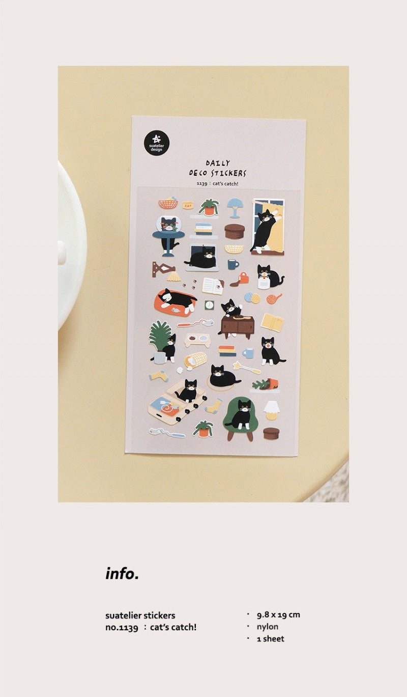 Suatelier Design Daily Deco Stickers - 1139 Cat's Catch!