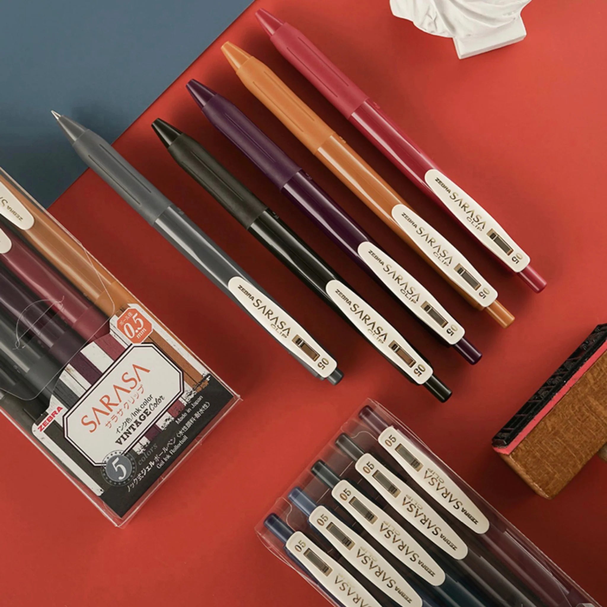 Zebra Sarasa Push Clip Gel Pen - Vintage Colour 0.5mm